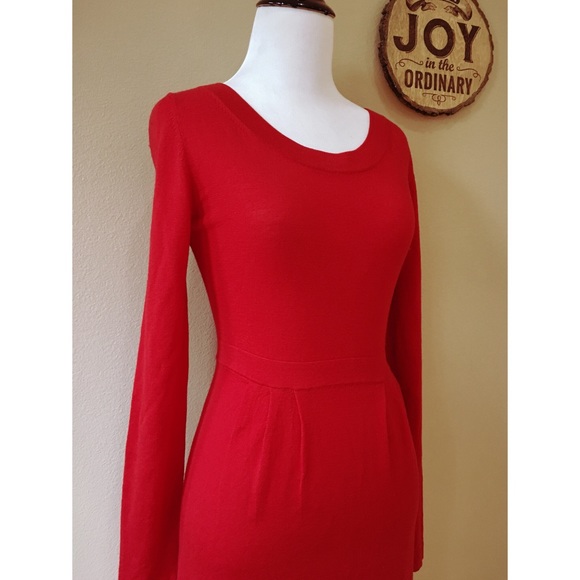 NWOT Banana Republic Merino Wool Red Sweater Dress - Picture 2 of 3